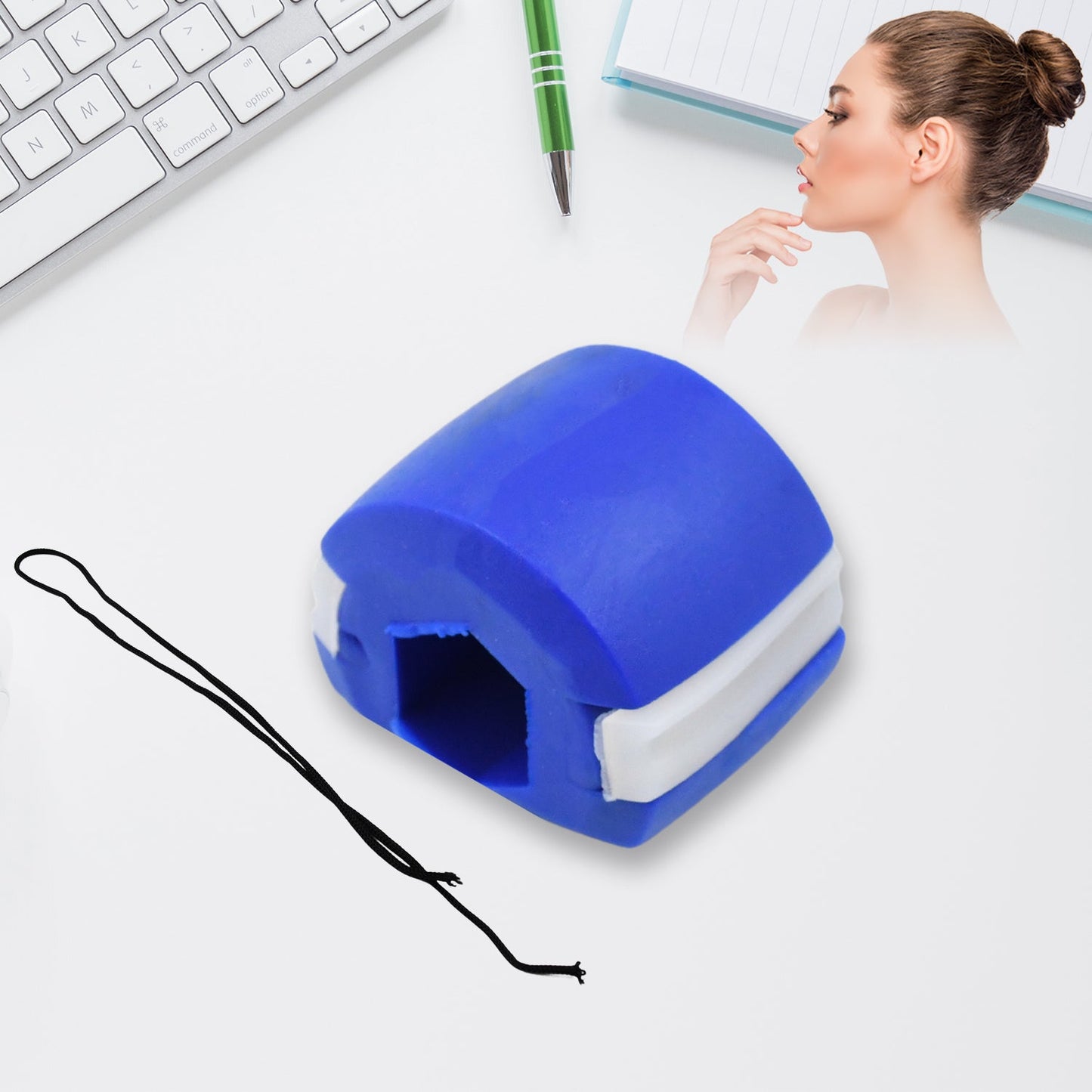 MOUTH EXERCISER USED TO GAIN SHARP AND CHISELLED EASILY AND FAST( DARK BLUE )