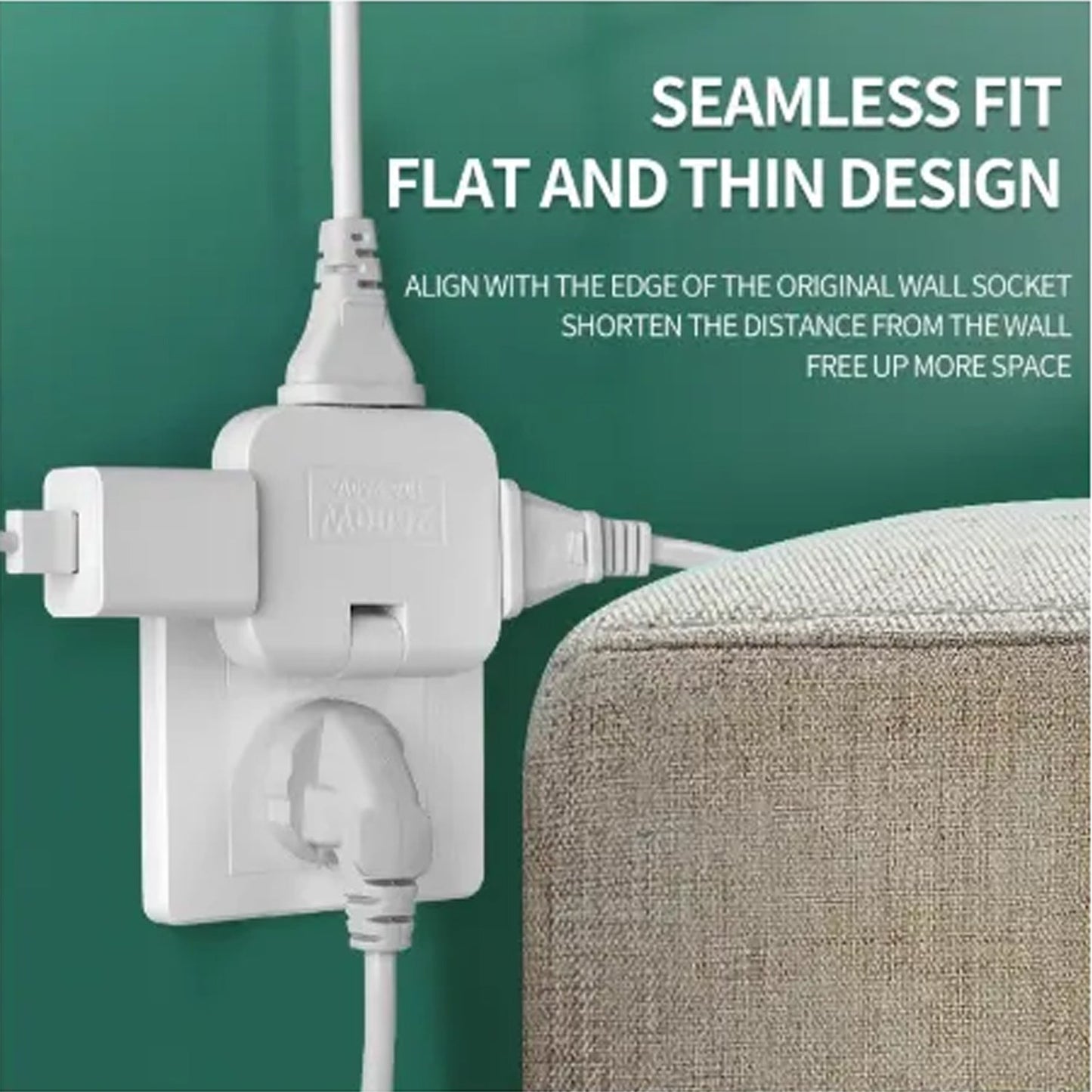 Wireless Foldable Wall Plug Adapter / Socket / Converter 3 in 1 - (1 Pc)