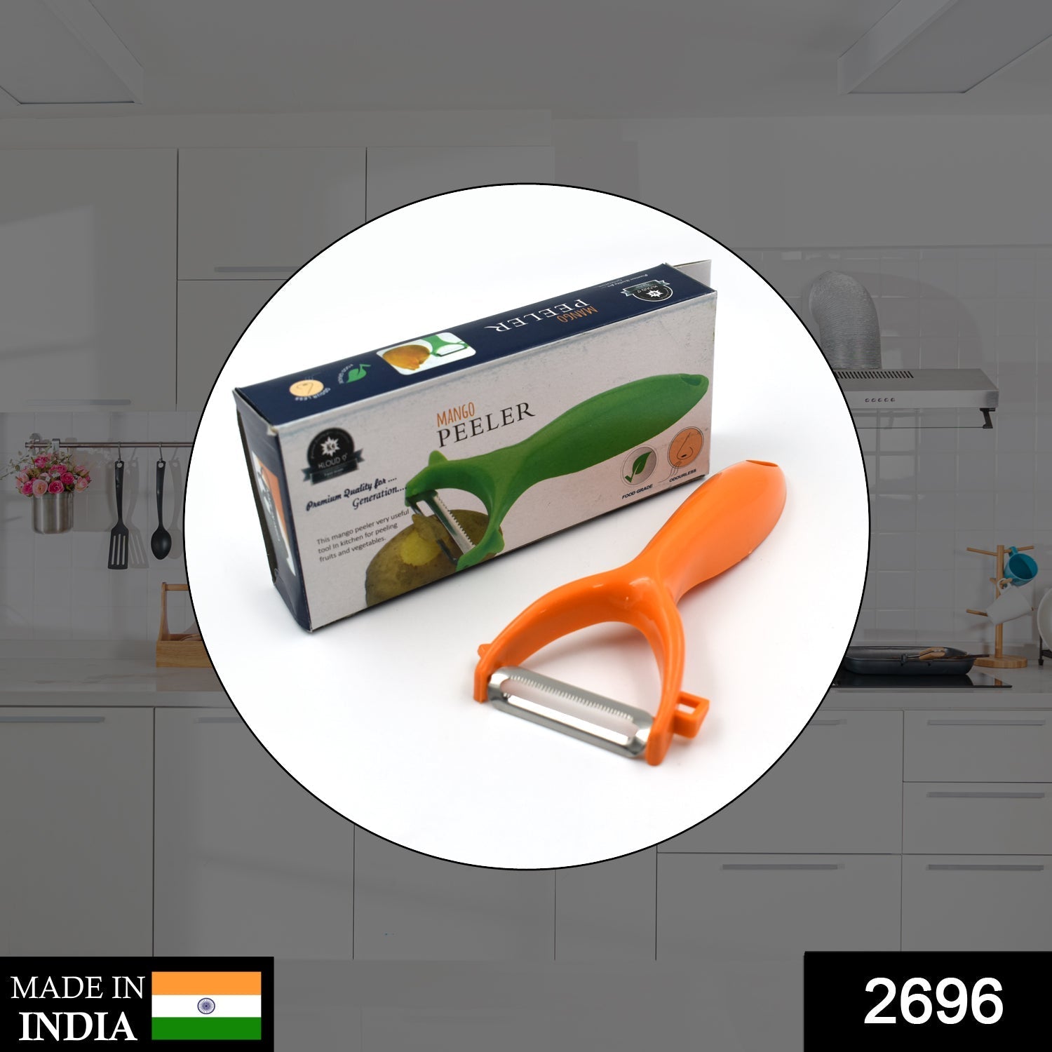 Ergonomic peeler designed for easy peeling of vegetables and fruits.