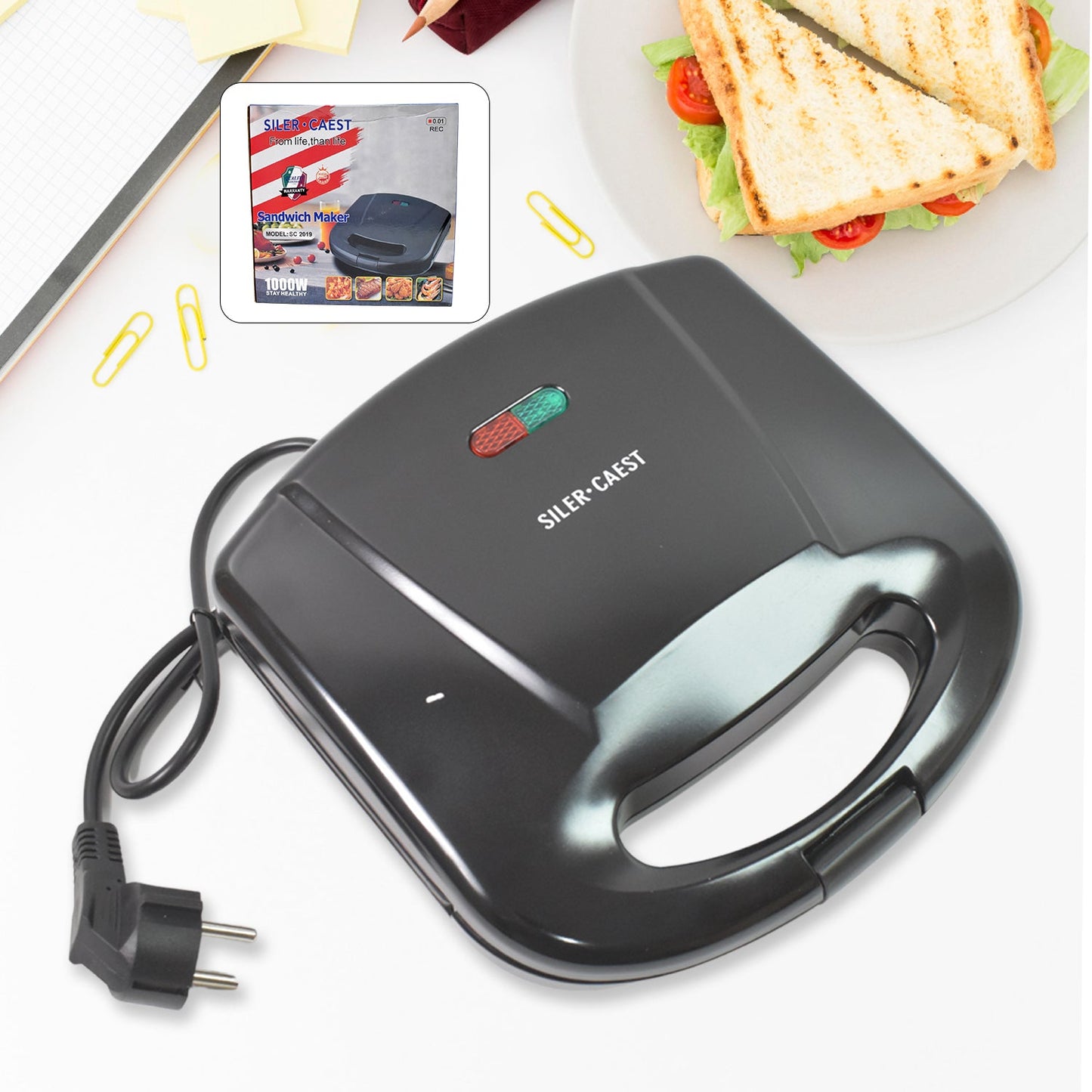 Sandwich Maker Makes Sandwich Non-Stick Plates| Easy to Use with Indicator Lights Sandwich toaster