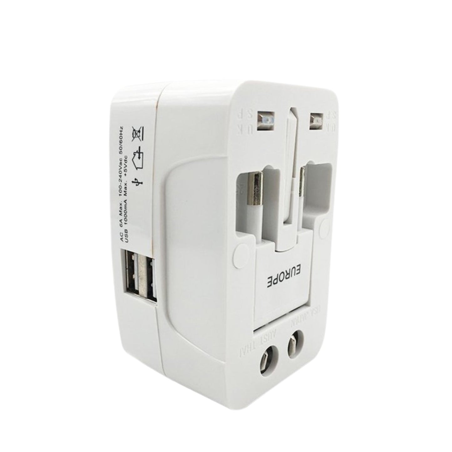 Universal Travel Adapter, International All in One Worldwide Travel Adapter and Wall Charger with USB Ports with Multi Type Power Outlet USB 2.1A,100-250 Voltage Travel Charger