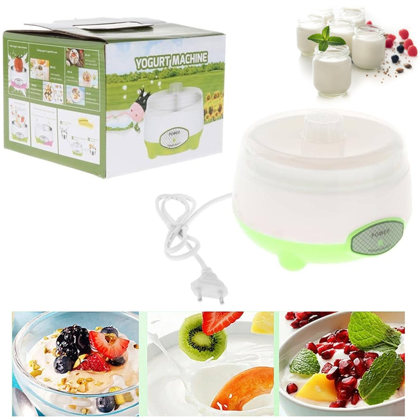 Yogurt Maker Machine, Plastic Container Electric Yogurt Maker