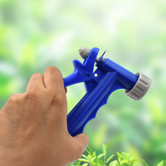 Garden hose spray gun with adjustable nozzle for various watering needs.