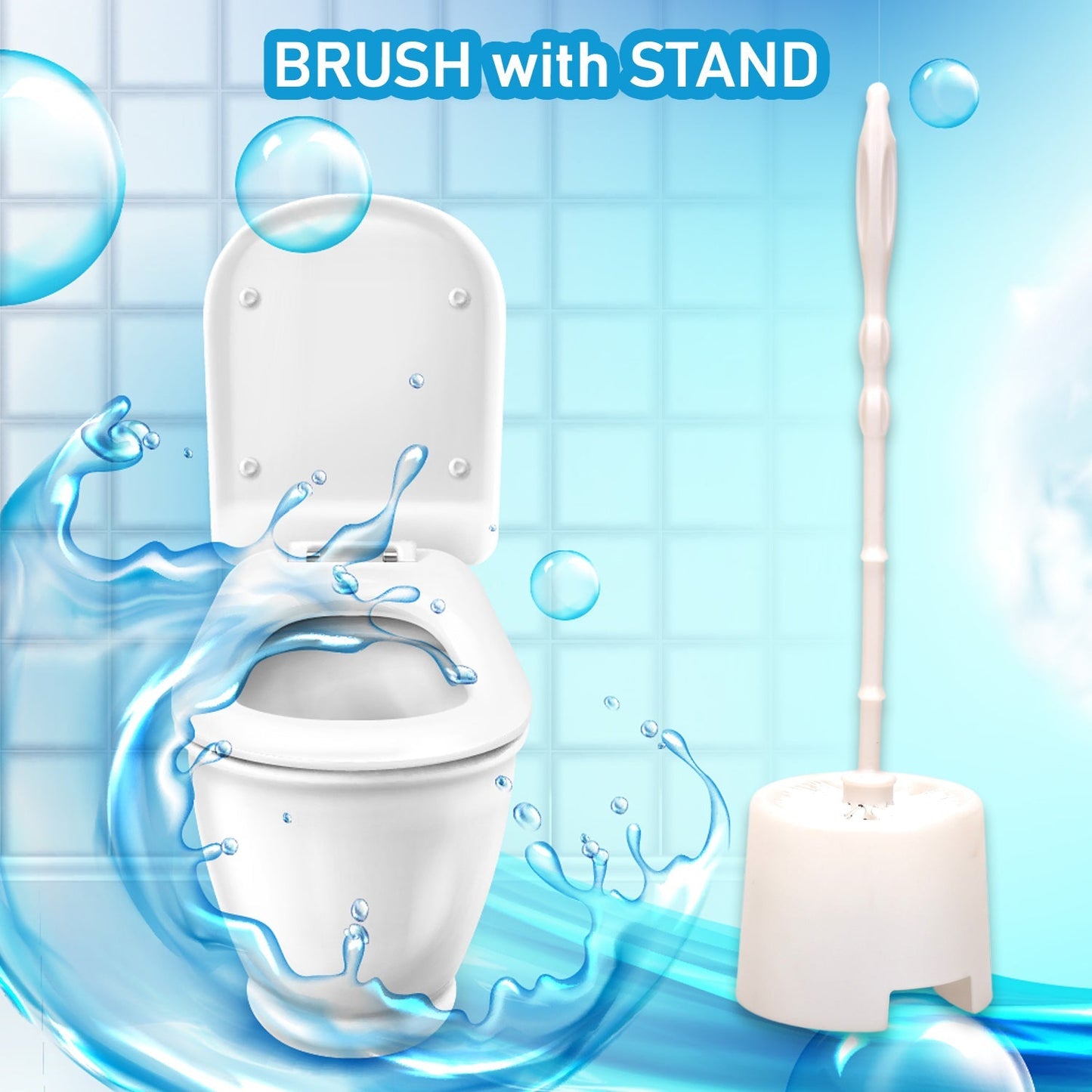 Brush and potted holder for toilet cleaning