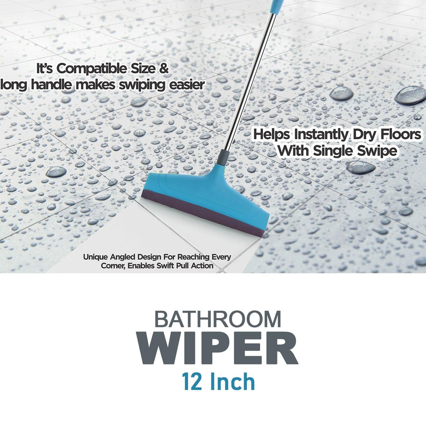 Plastic floor wiper, telescopic handle, detailed view