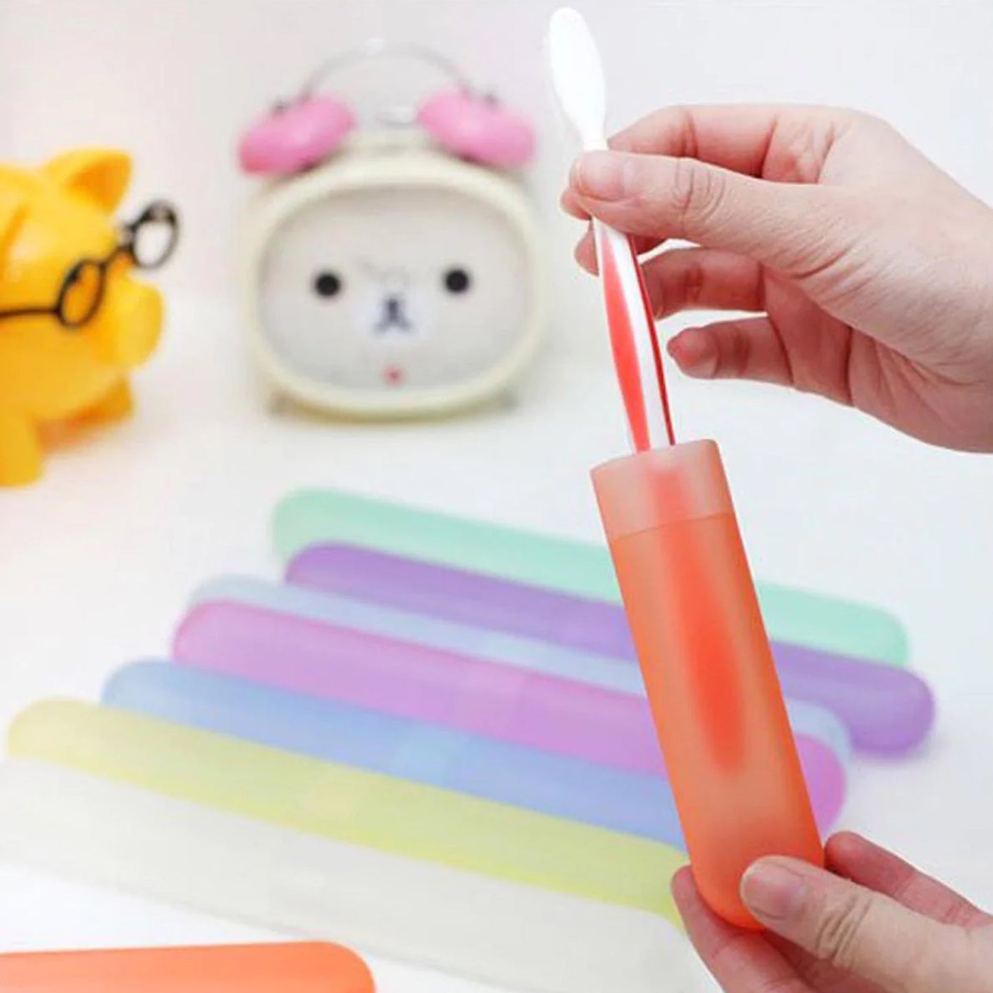 Travel-friendly anti-bacterial toothbrush covers, 6 pieces