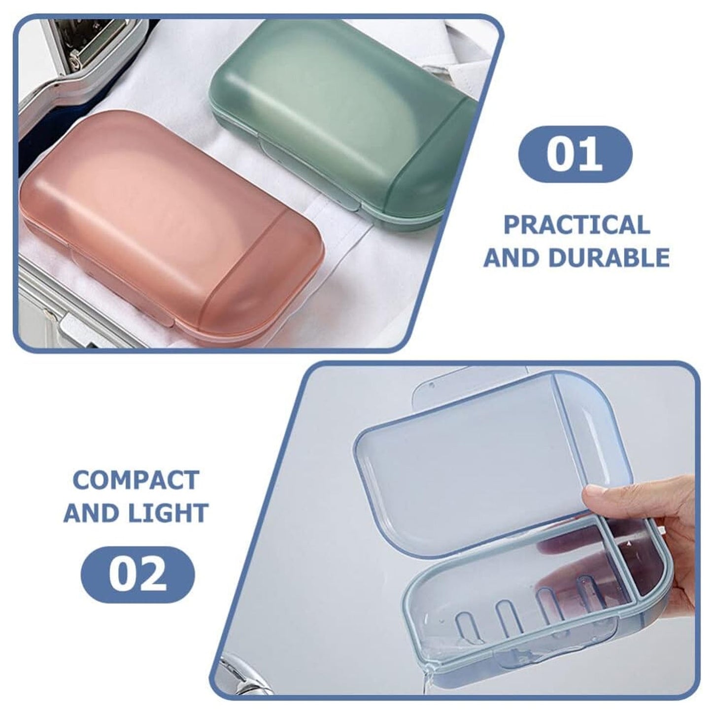 Travel Soap Container, Soap Travel Case with Lid (1 Pc)