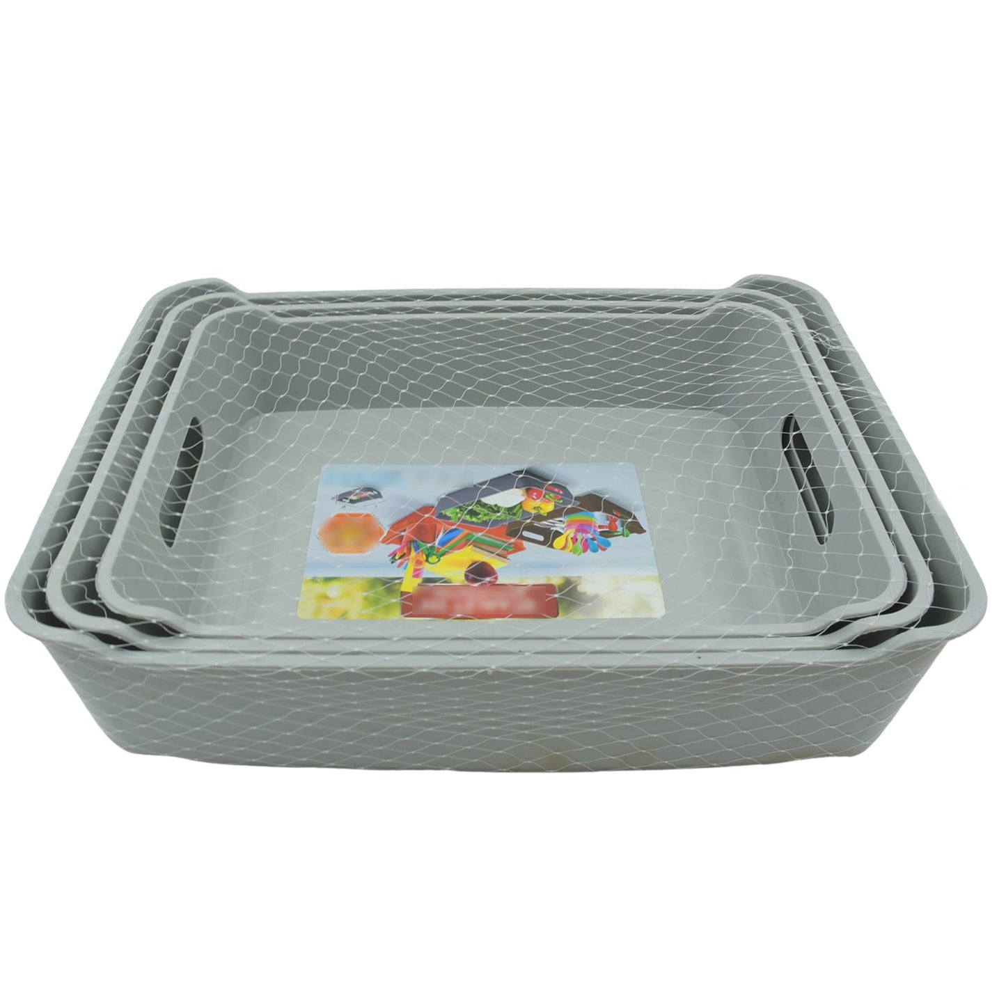 Multipurpose Organising & Storage Plastic Tray,  Fruit & Vegetable/ Multi Purpose Tray, Organizer for Kitchen, Countertop, Cabinet, Bathroom Plastic Storage Basket For Store Fruits, Vegetables, Magazines, Cosmetics, Stationary Set of 3