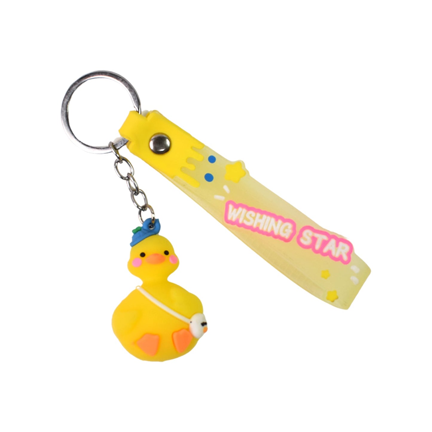 Cute Cartoon Silicone 3D Key Chain with Metal Hook & Strap (Pack of 1)