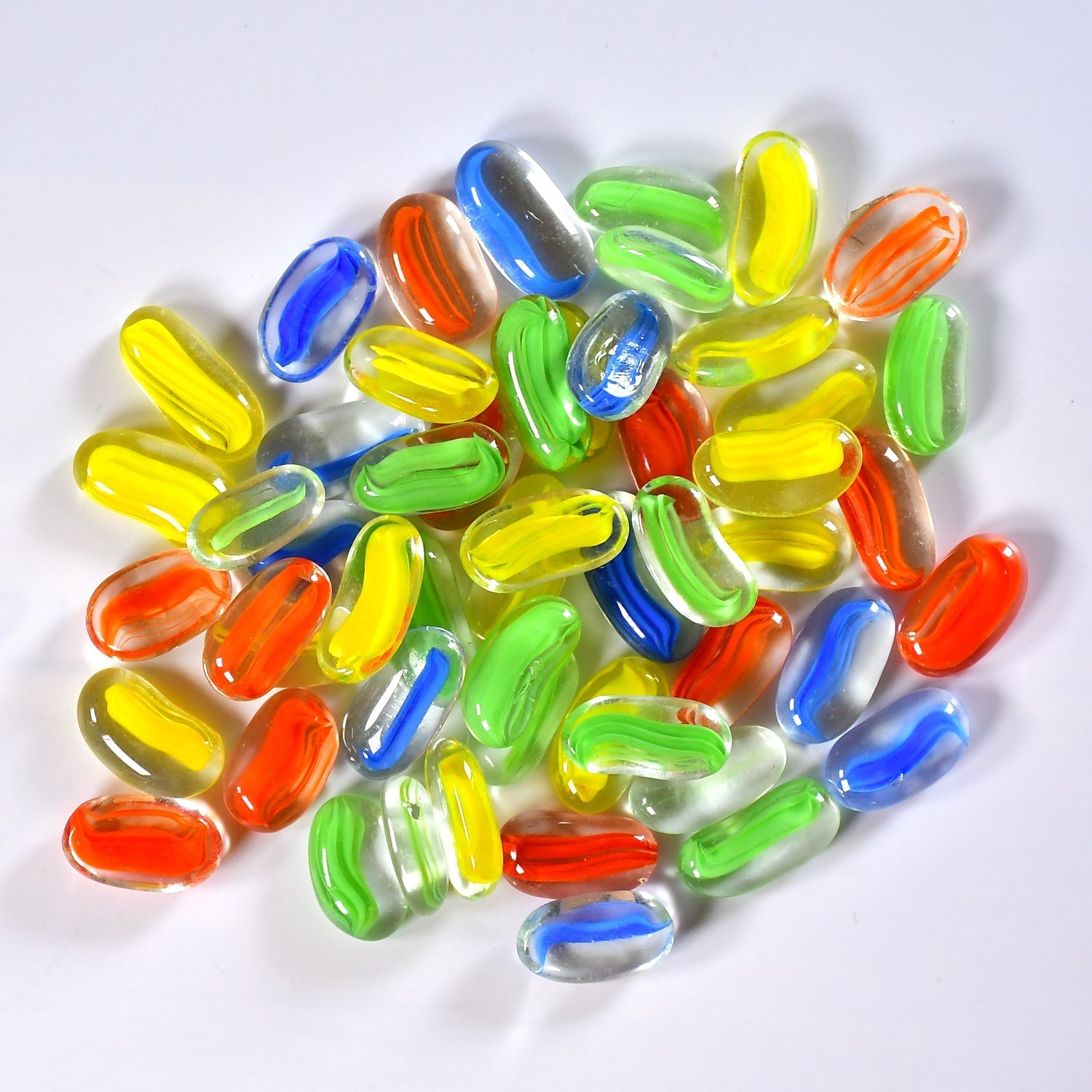 Flat round glass marbles