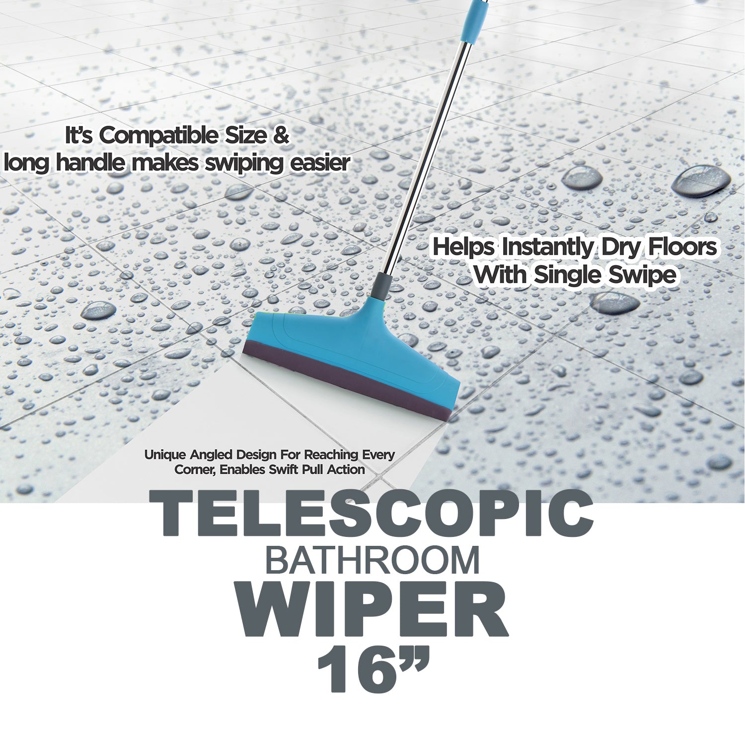 Floor wiper with adjustable rod for easy use.