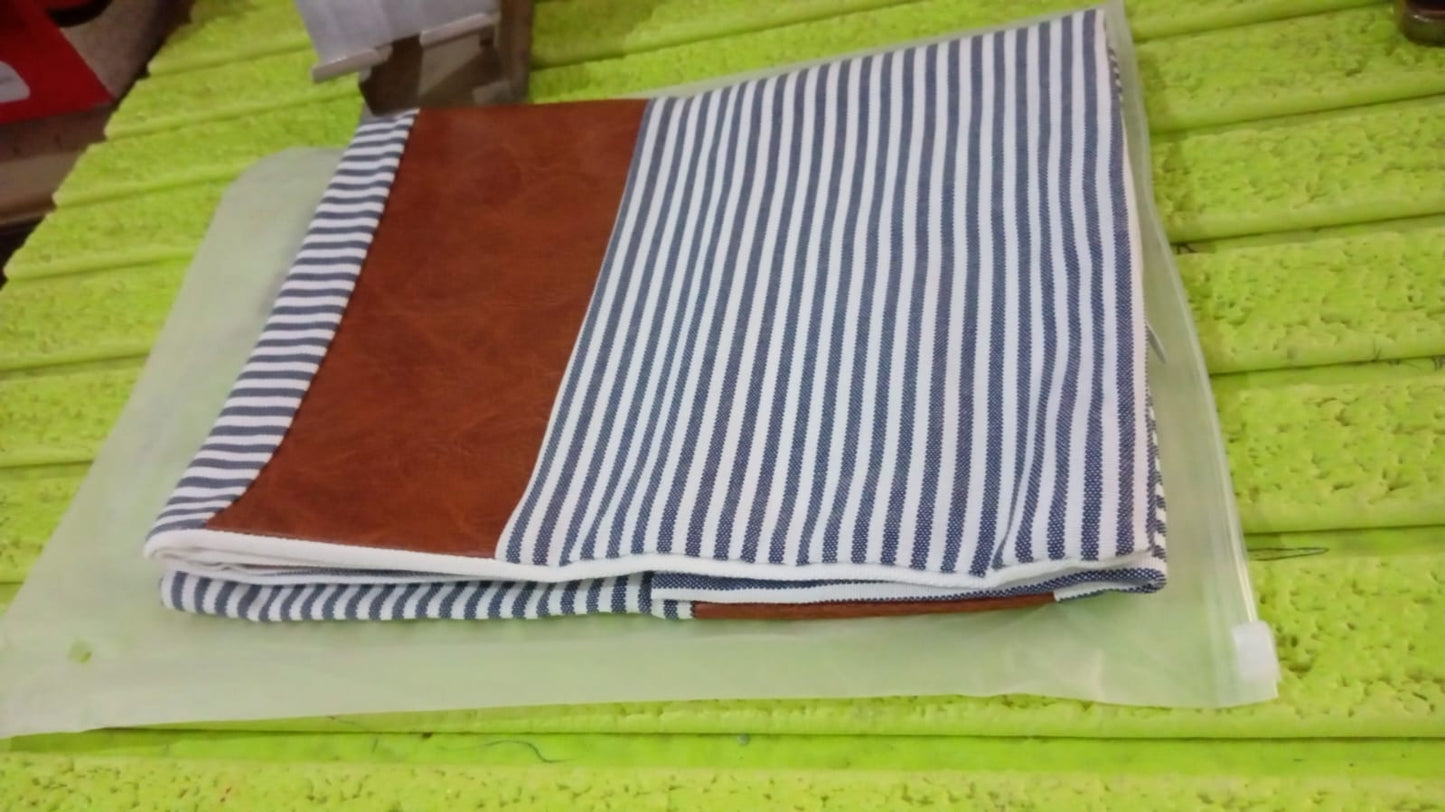 Pillow Covers, leather & cotton Cushion Covers (16 × 16 Inch / 1 Pair / 2 Pc)