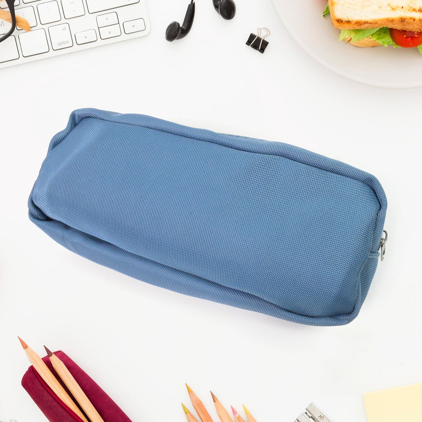 Pencil Pouch With Zipper, Students Pencil Case Large Capacity, Makeup Pouch, Stationery Bag (1 Pc / 2 Compartment)