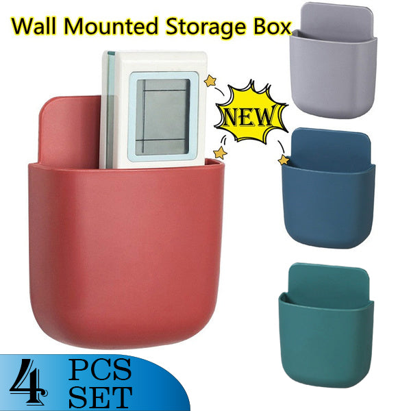 Wall-mounted case with phone charging dock.