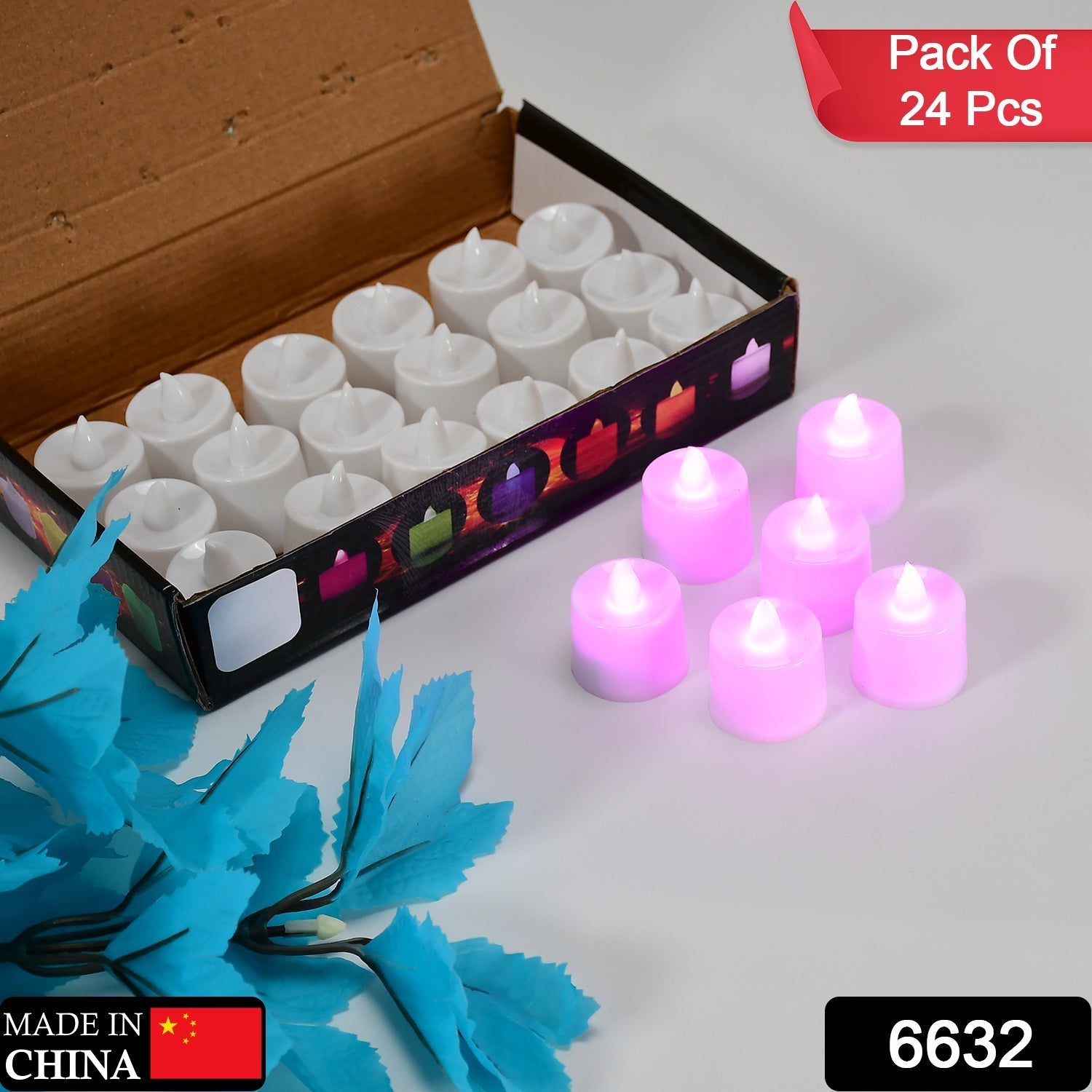 Smokeless decorative pink tealights