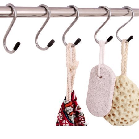 S-shaped stainless steel hooks for hanging, durable and heavy-duty.