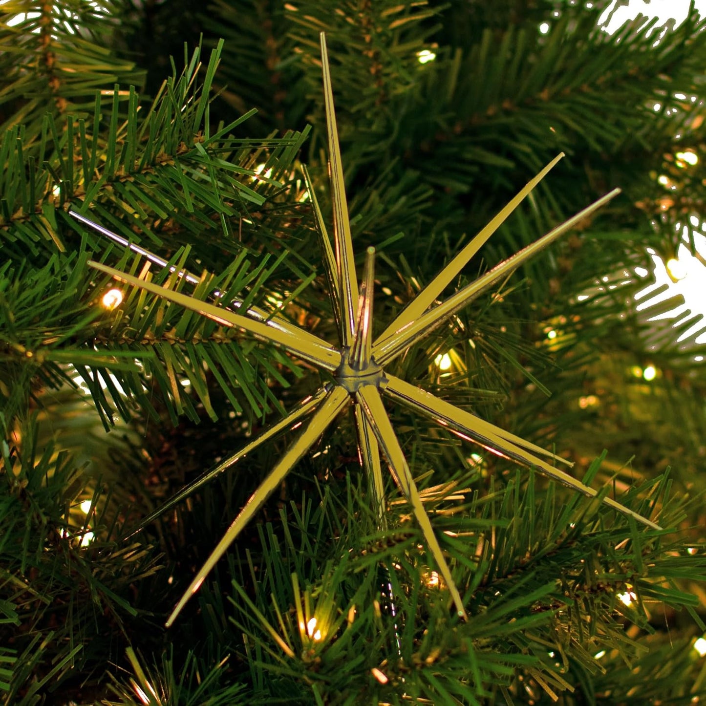 3D Gold Star Hanging Decoration Star, Acrylic Look  Hanging Luminous Star for Windows, Home, Garden Festive Embellishments for Holiday Parties Weddings Birthday Home Decoration (Big)