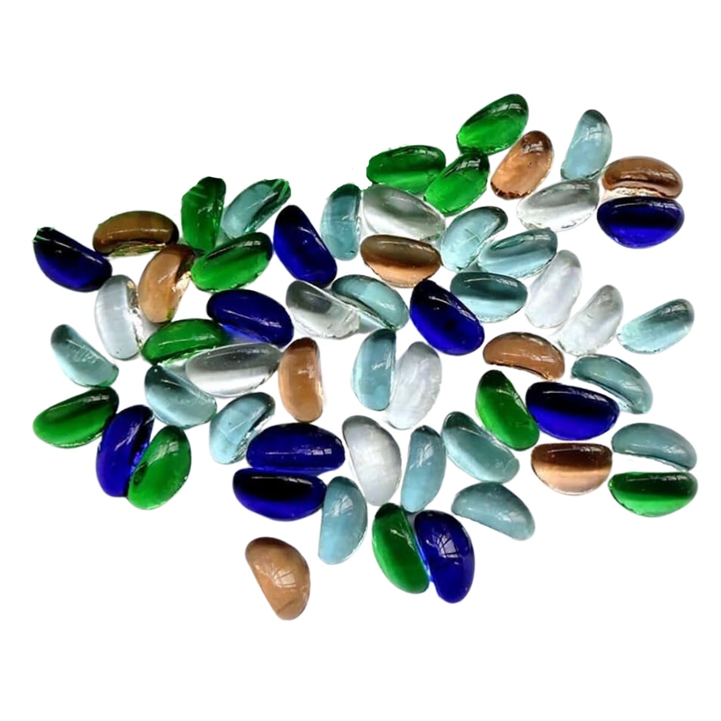 Glass Gem Stone, Flat Round Marbles Pebbles for Vase Fillers, Attractive pebbles for Aquarium Fish Tank.