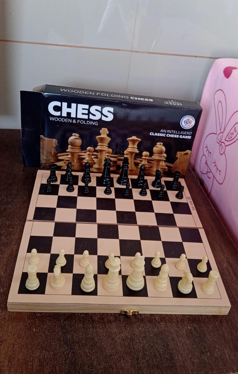 Folding Wooden Chess Board Set (30 × 30 Cm / 1 Set)