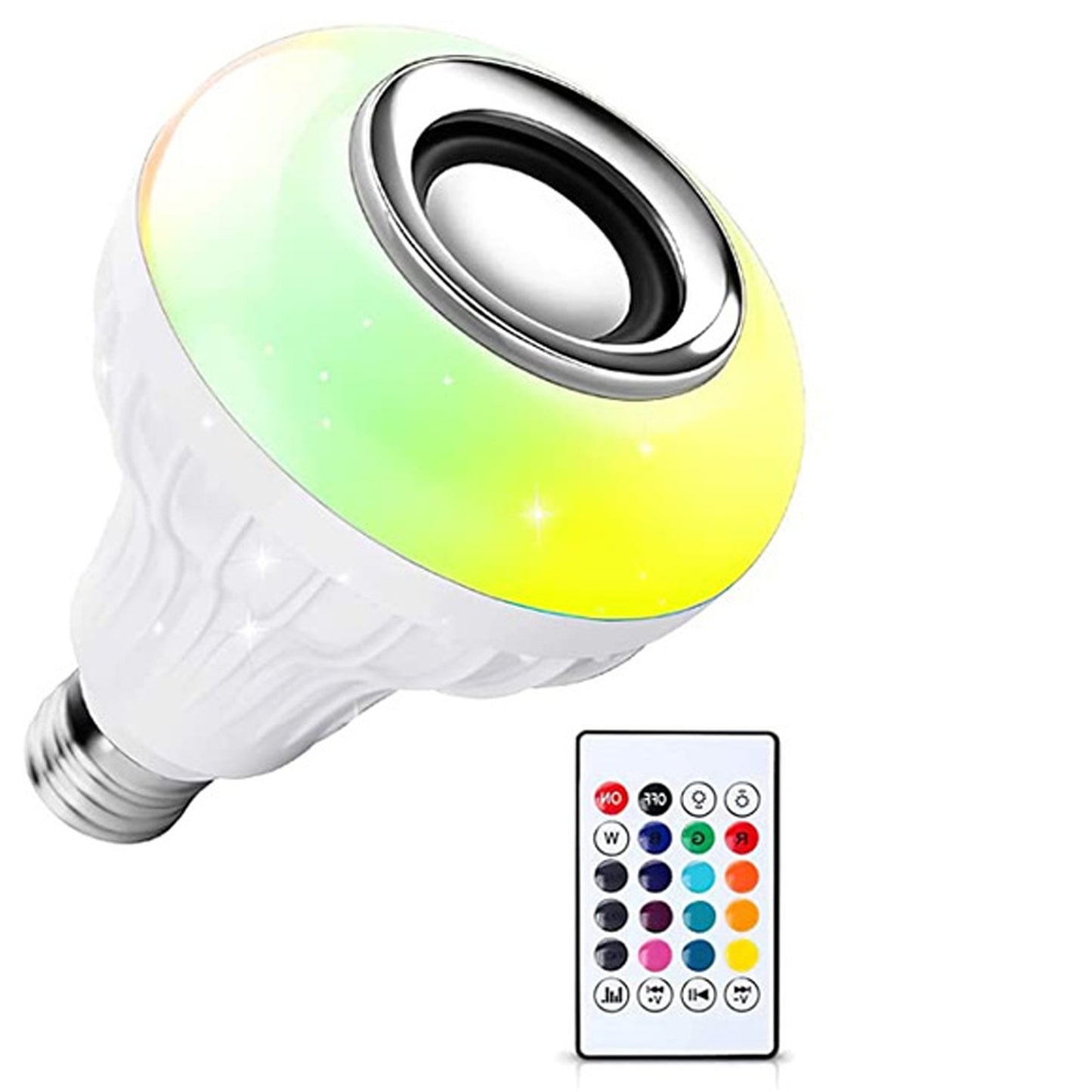 Wireless Bluetooth Sensor 12w Music Multicolor Led Bulb With Remote Controller