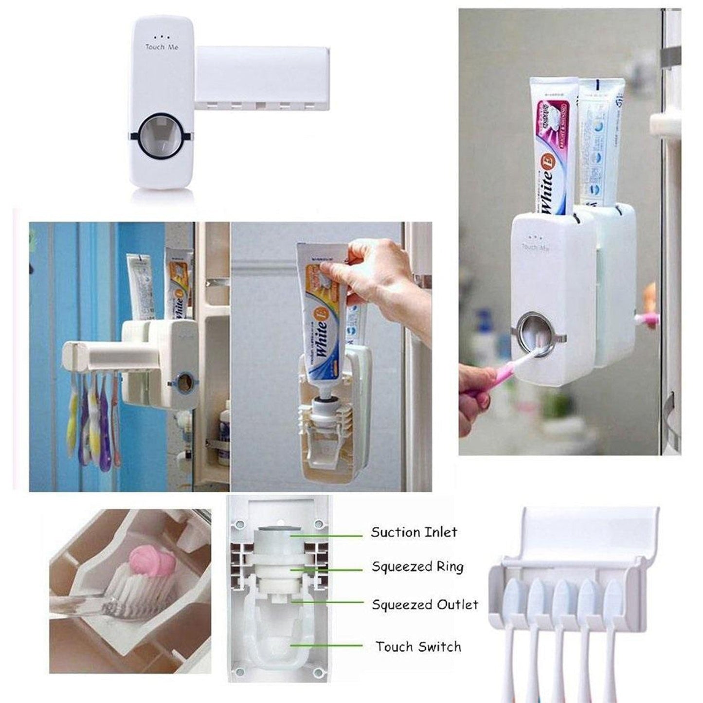 Toothpaste Dispenser & Tooth Brush Holder