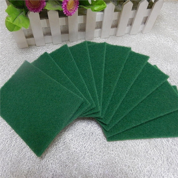 Green scrub pads for kitchen and tile cleaning, multi-use