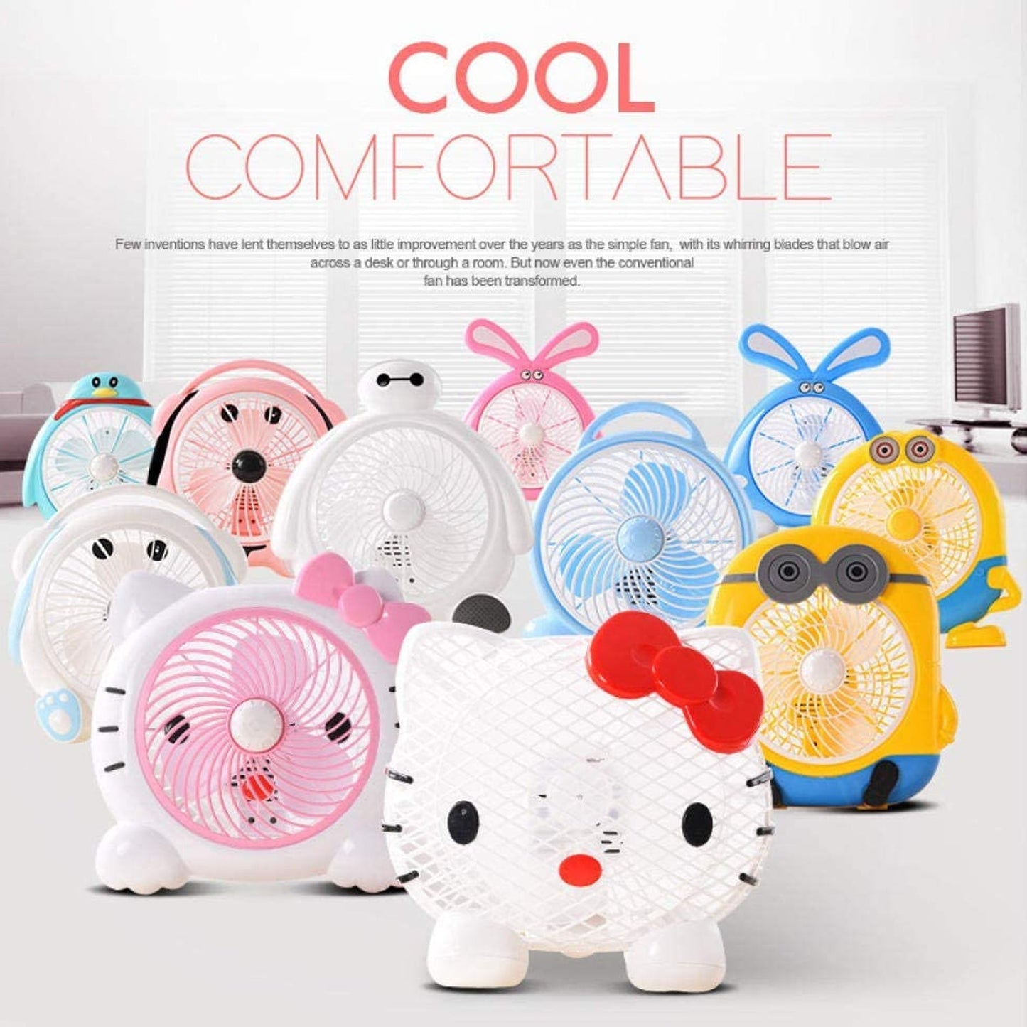 plastic cute mini electric usb fan desk fan for children ( Battery Not Include)