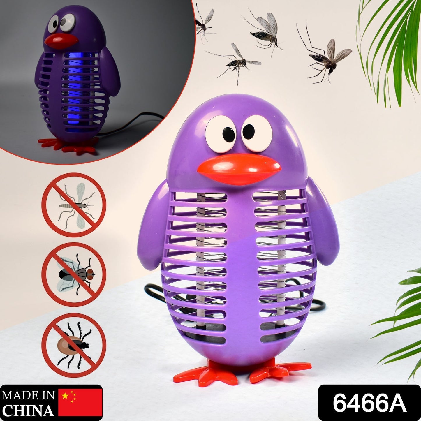 Cartoon LED mosquito killer, detailed view