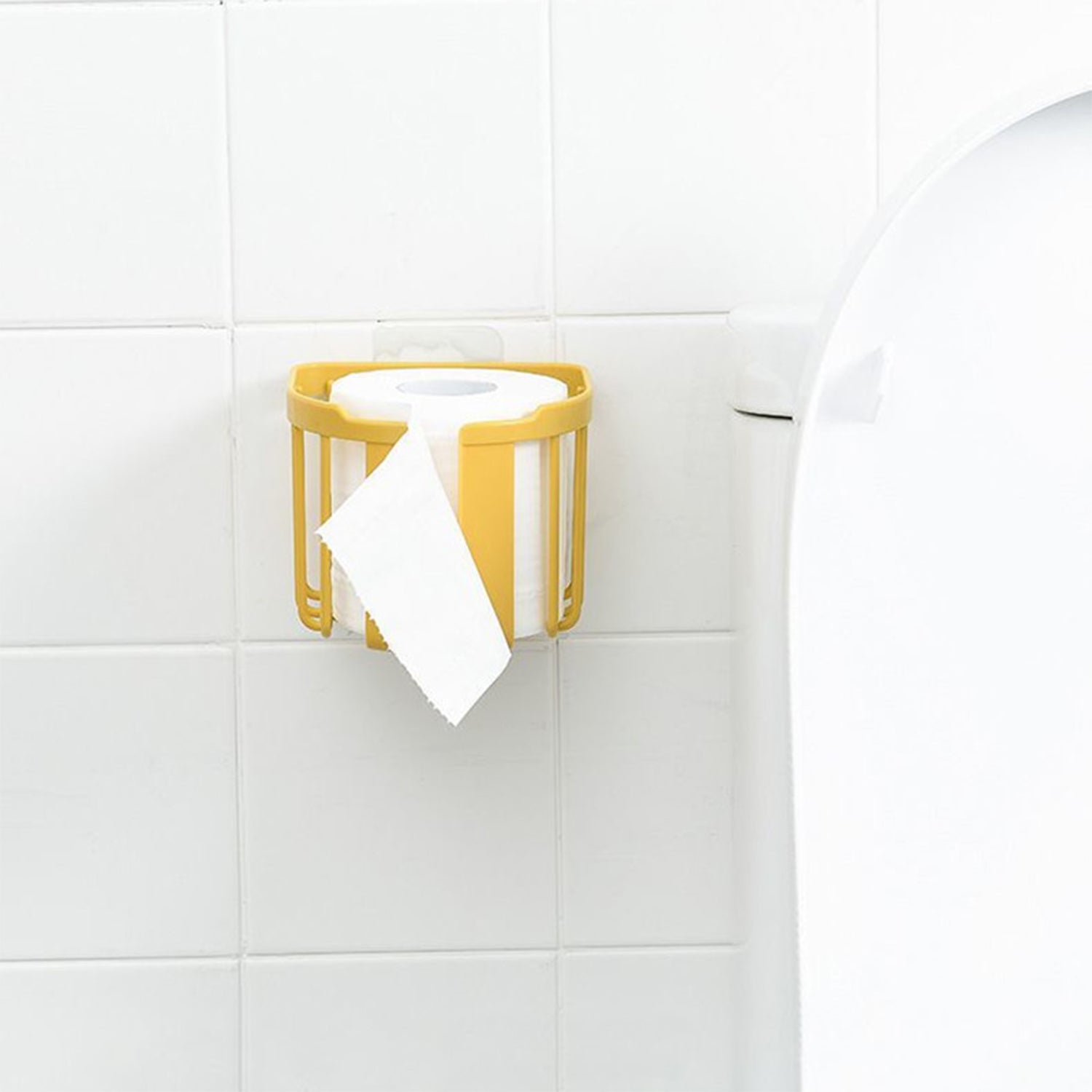 Durable toilet roll holder made from high-quality materials.