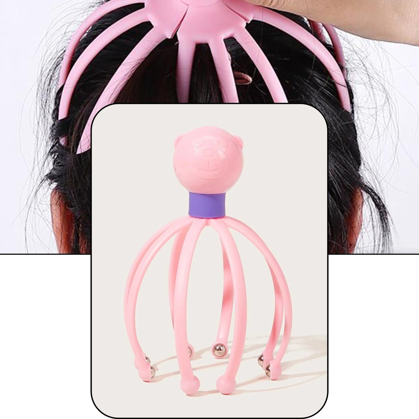 Octopus-shaped therapeutic scalp massager designed for stress relief and relaxation