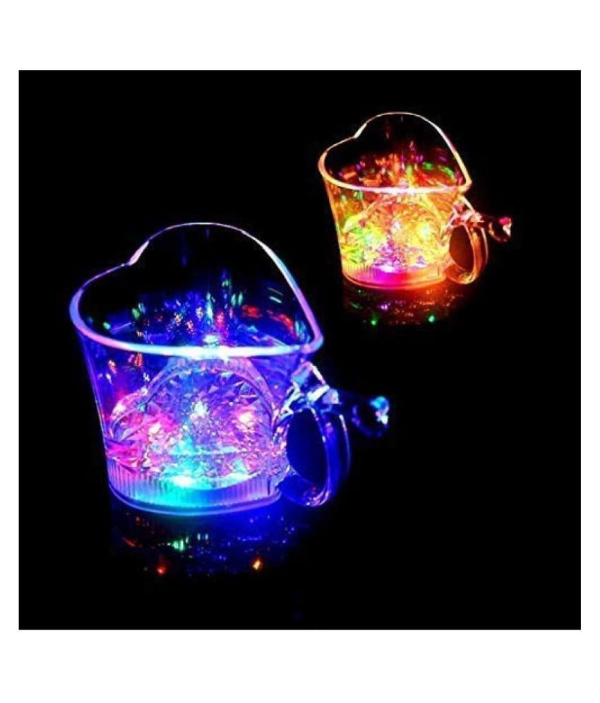 Heart Shape Activated Blinking Led Glass Cup