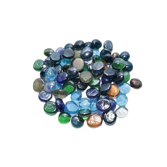 Glass Gem Stone, Flat Round Marbles Pebbles for Vase Fillers, Attractive pebbles for Aquarium Fish Tank.