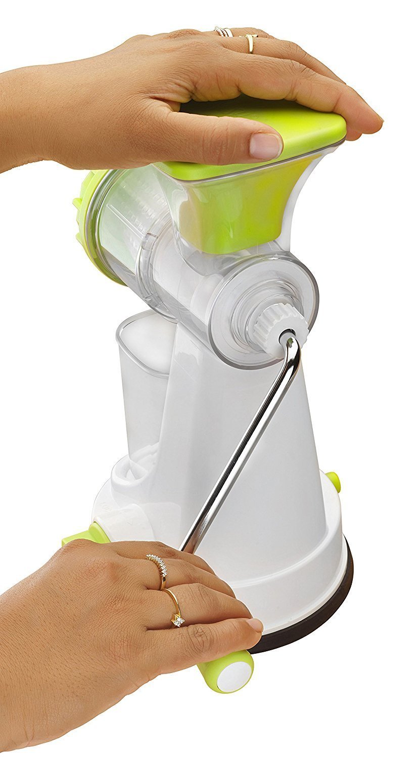 Nano manual fruit juicer for convenient juice extraction with minimal effort.