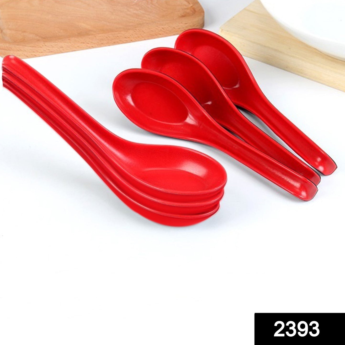 Unbreakable colorful soup and dessert spoons, food grade, microwave-safe.