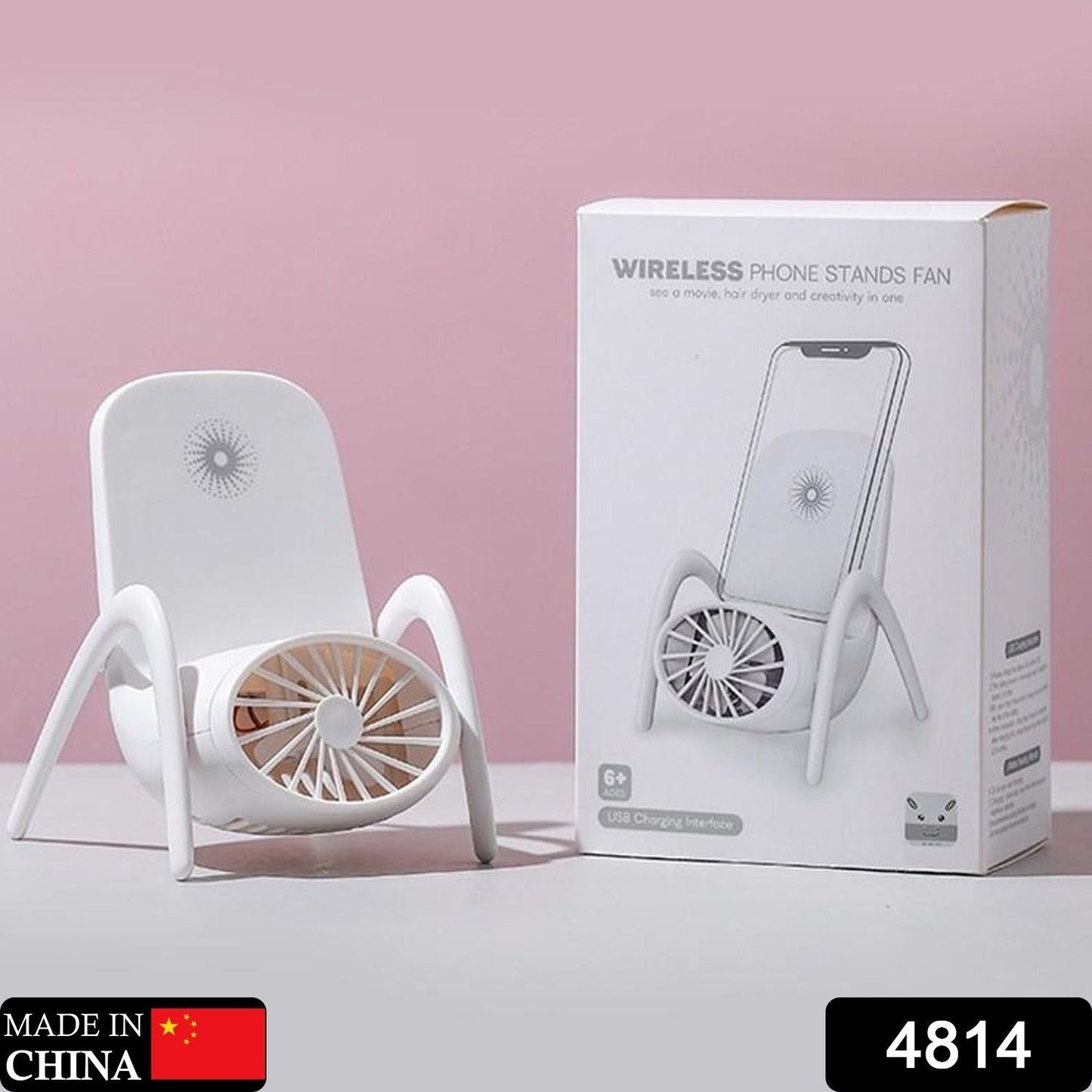 Portable Mobile Phone Holder Fan – Multi-Function USB Charging Handheld Fan