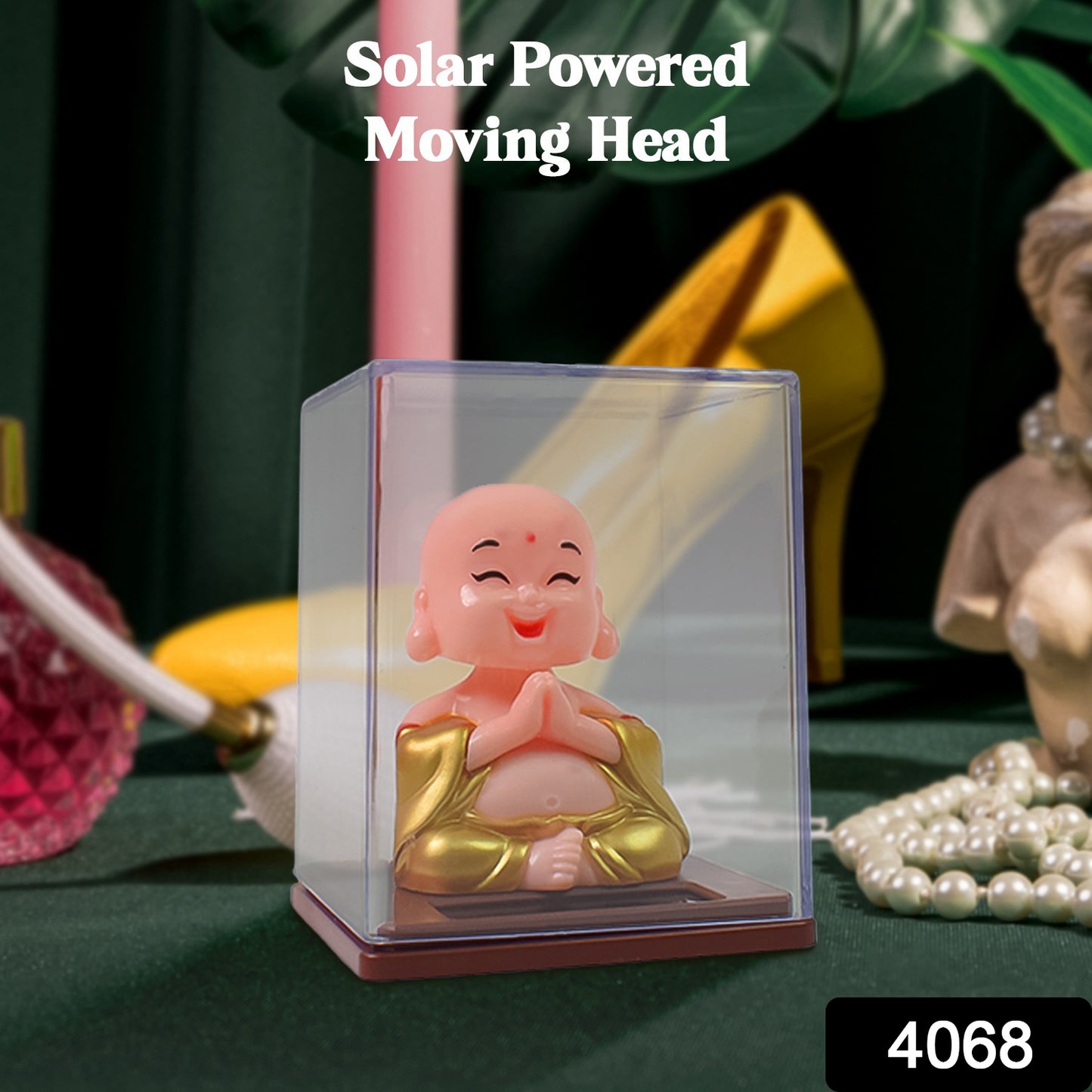 Solar-Powered Moving Head Buddha Statue – A Symbol of Peace & Prosperity! 🌞🙏