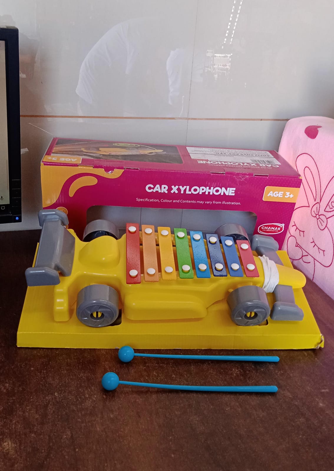 Musical Car Piano Xylophone Toy, Plastic Car Xylophone (1 Set)