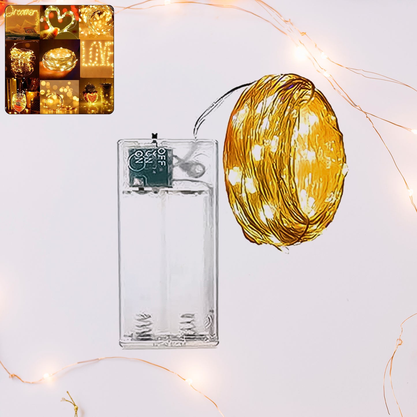 Led Flexible Wire Waterproof Lights For Party Battery Operated Battery Not Included)